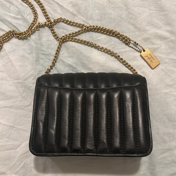 NWOT Coach x Jennifer Lopez Quilted Crossbody Clutch Black Leather - Picture 4 of 6